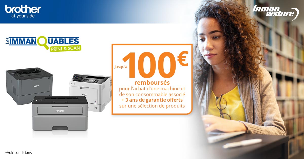 Jusqu'à 100€ remboursés avec Brother